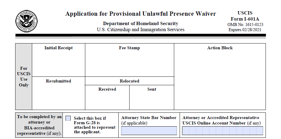 Form I-601A